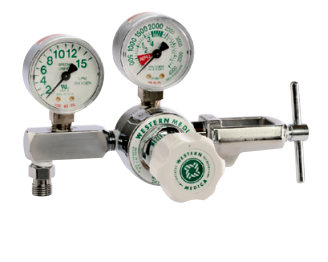western-medical-oxygen-flow-control-regulator-mr-870-15fg-single-stage-preset-2-15-lpm Western Medical Oxygen Flow Control Regulator, MR-870-15FG, Single Stage Preset, 2-15 LPM